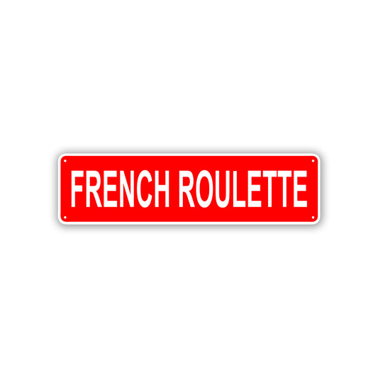 French Roulette Country City Flag Aluminum Metal Sign Red