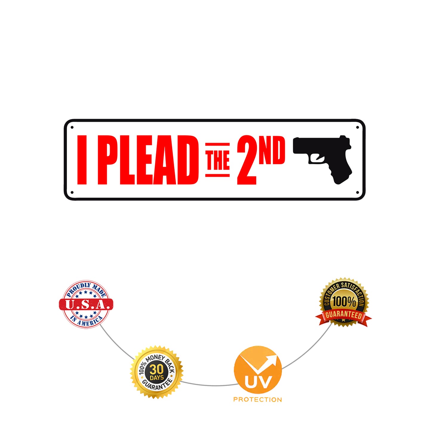 I Plead The 2nd Gun Aluminum Street Sign