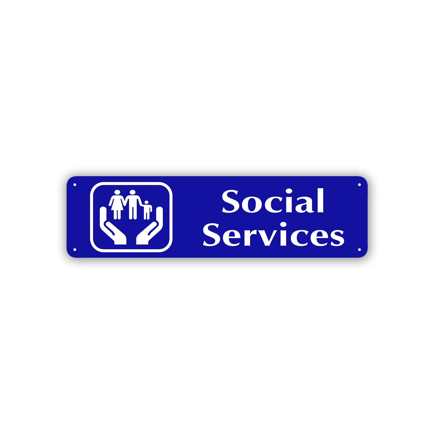 Social Services Aluminum Street Sign Blue
