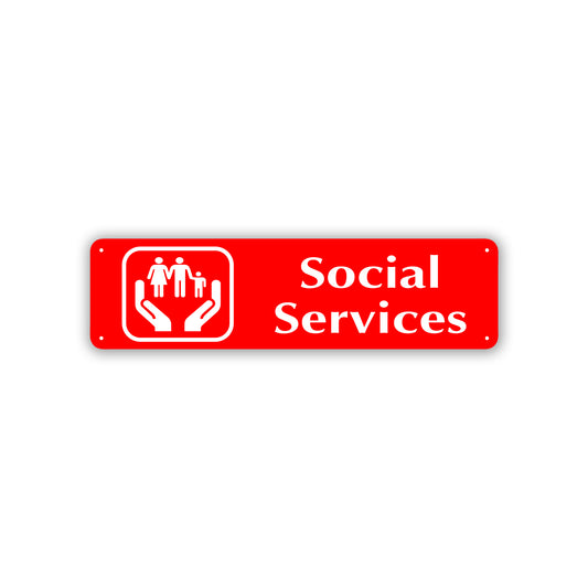 Social Services Aluminum Street Sign Red