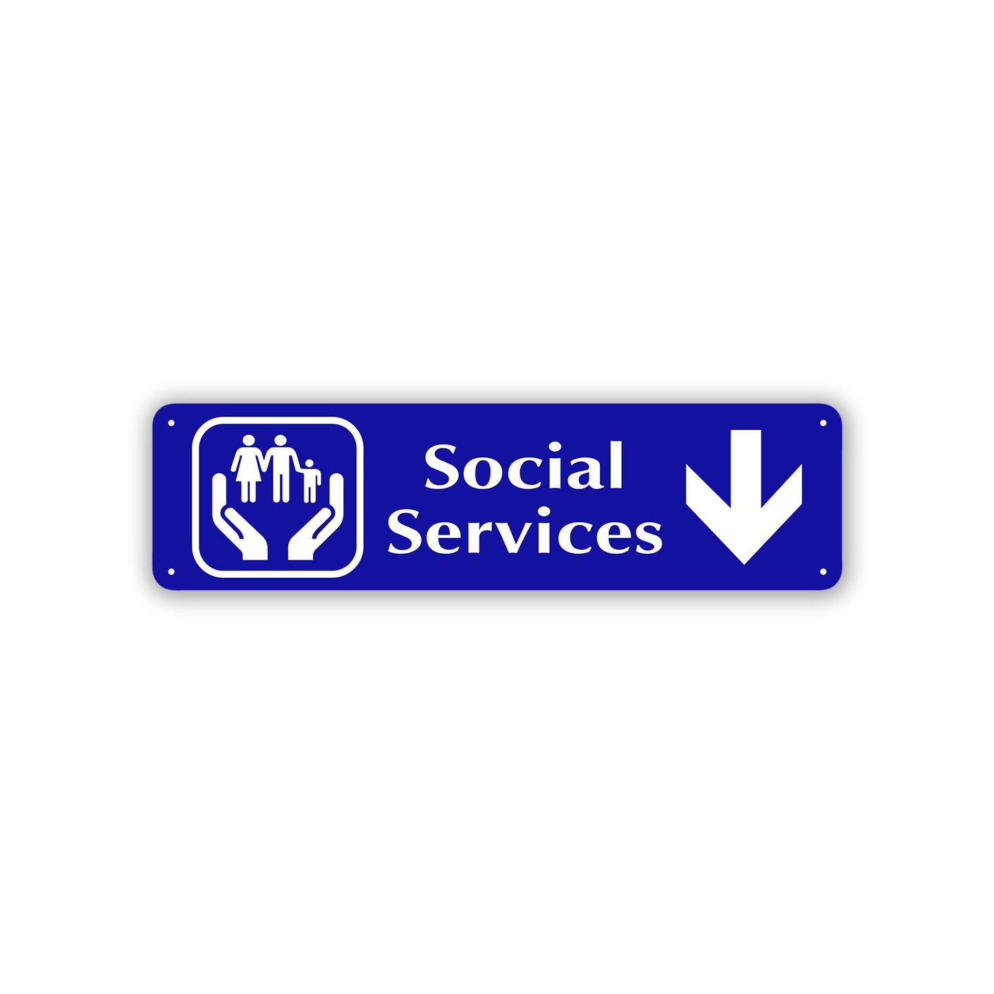 Social Services Aluminum Street Sign Blue