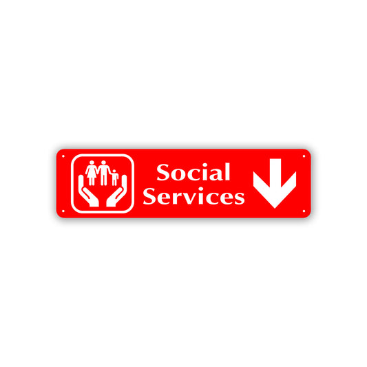 Social Services Aluminum Street Sign Red