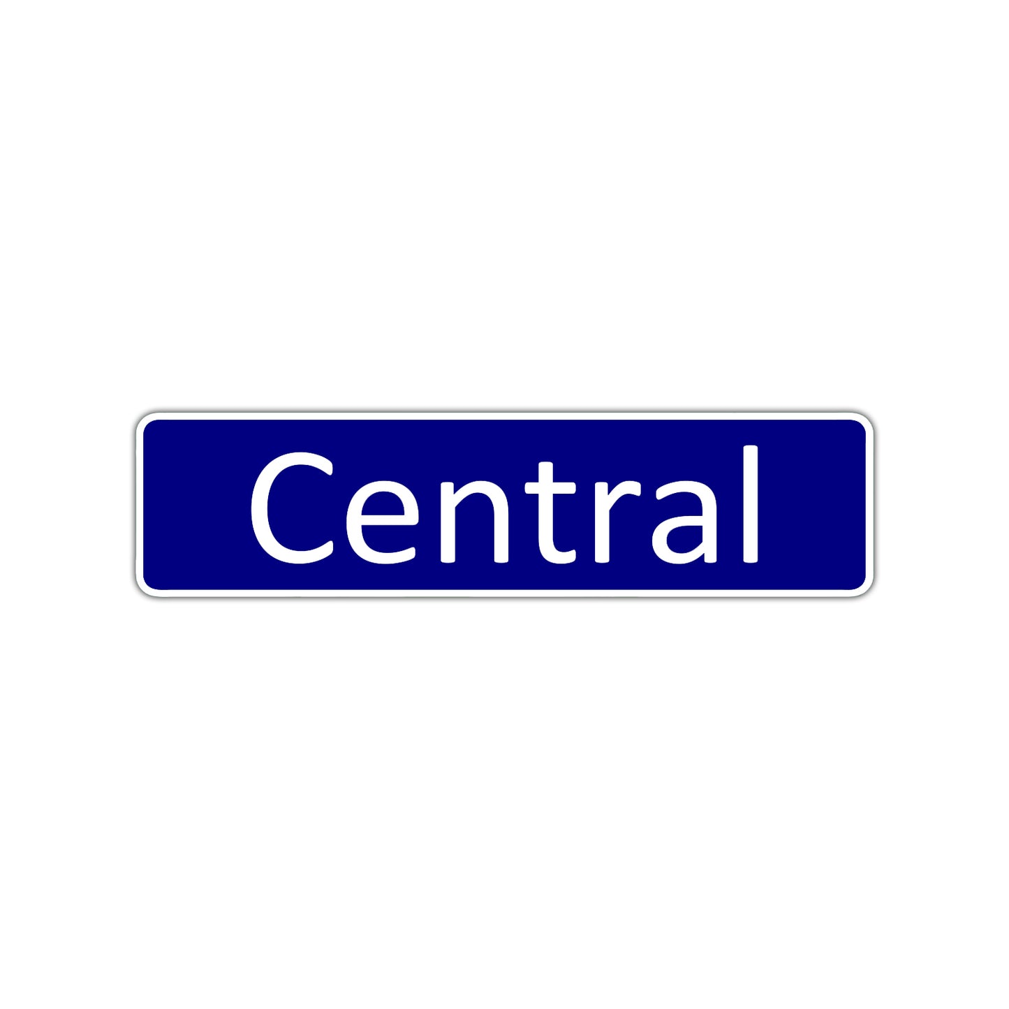 Central Aluminum Street Sign Blue