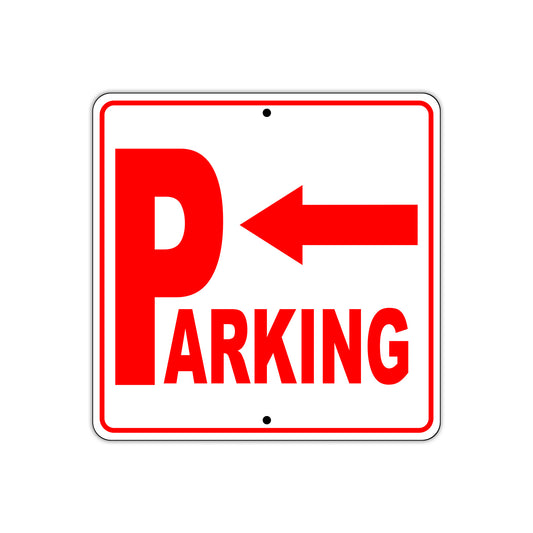 Parking Left Side Reserved Parking Square Metal Sign