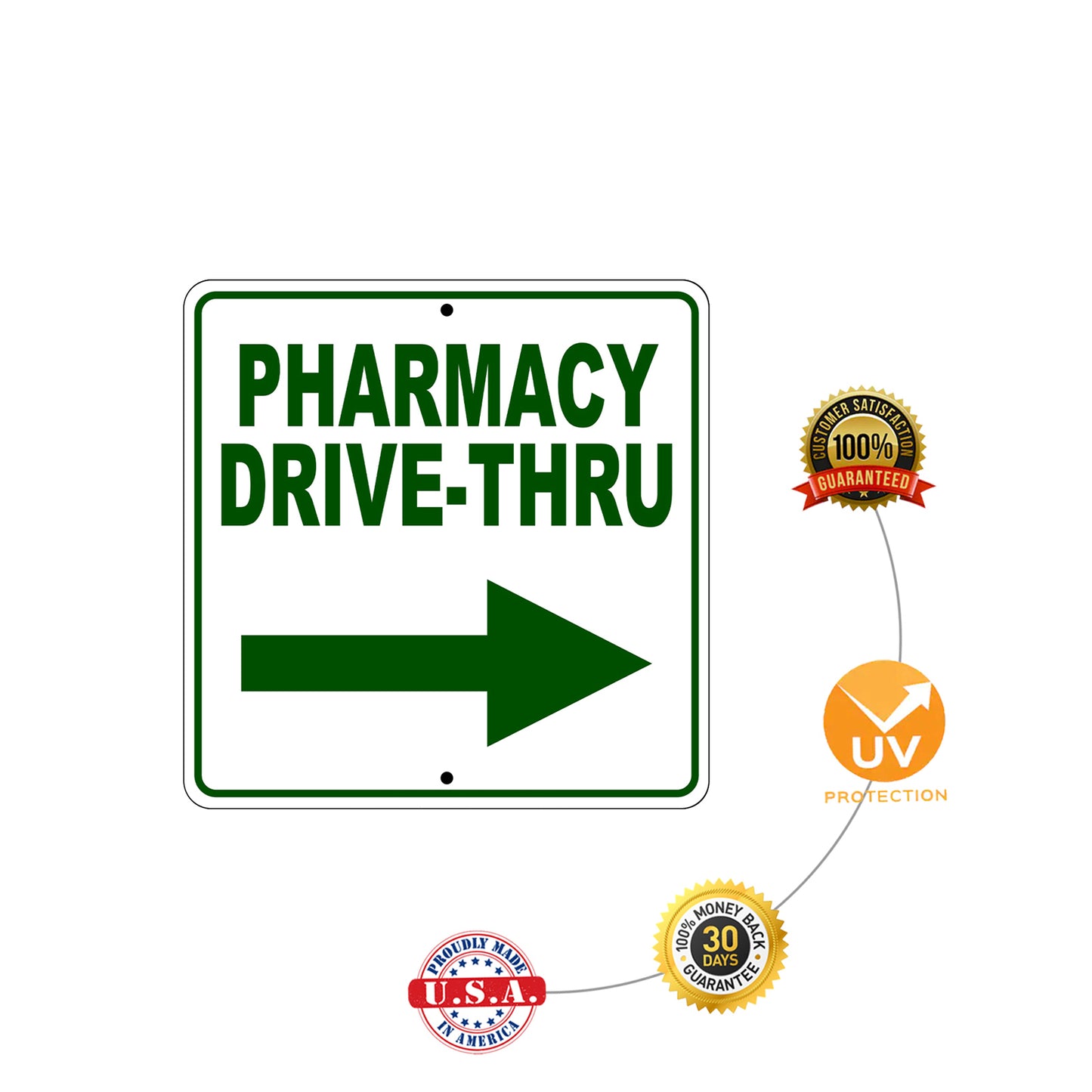 Pharmacy Drive-Thru Right Side Directional Sign Protection