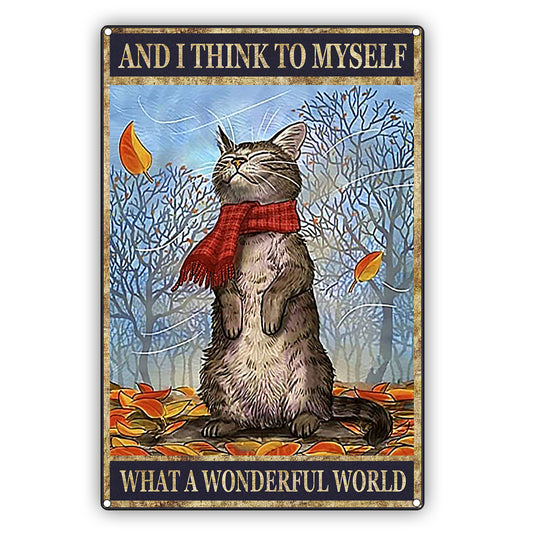 And I Think To Myself What A Wonderful World Vintage Décor Sign