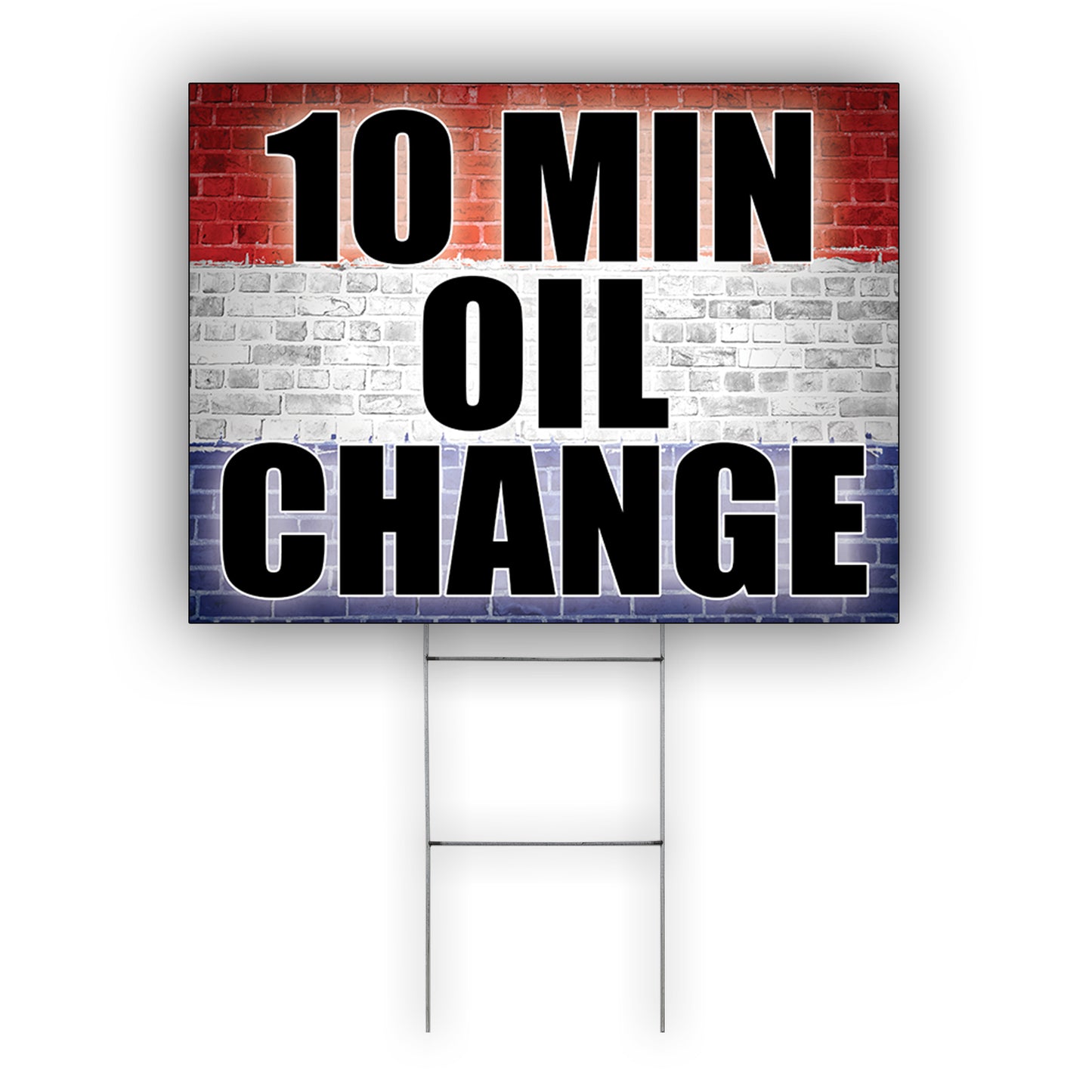 10 min oil change coroplast yard sign board