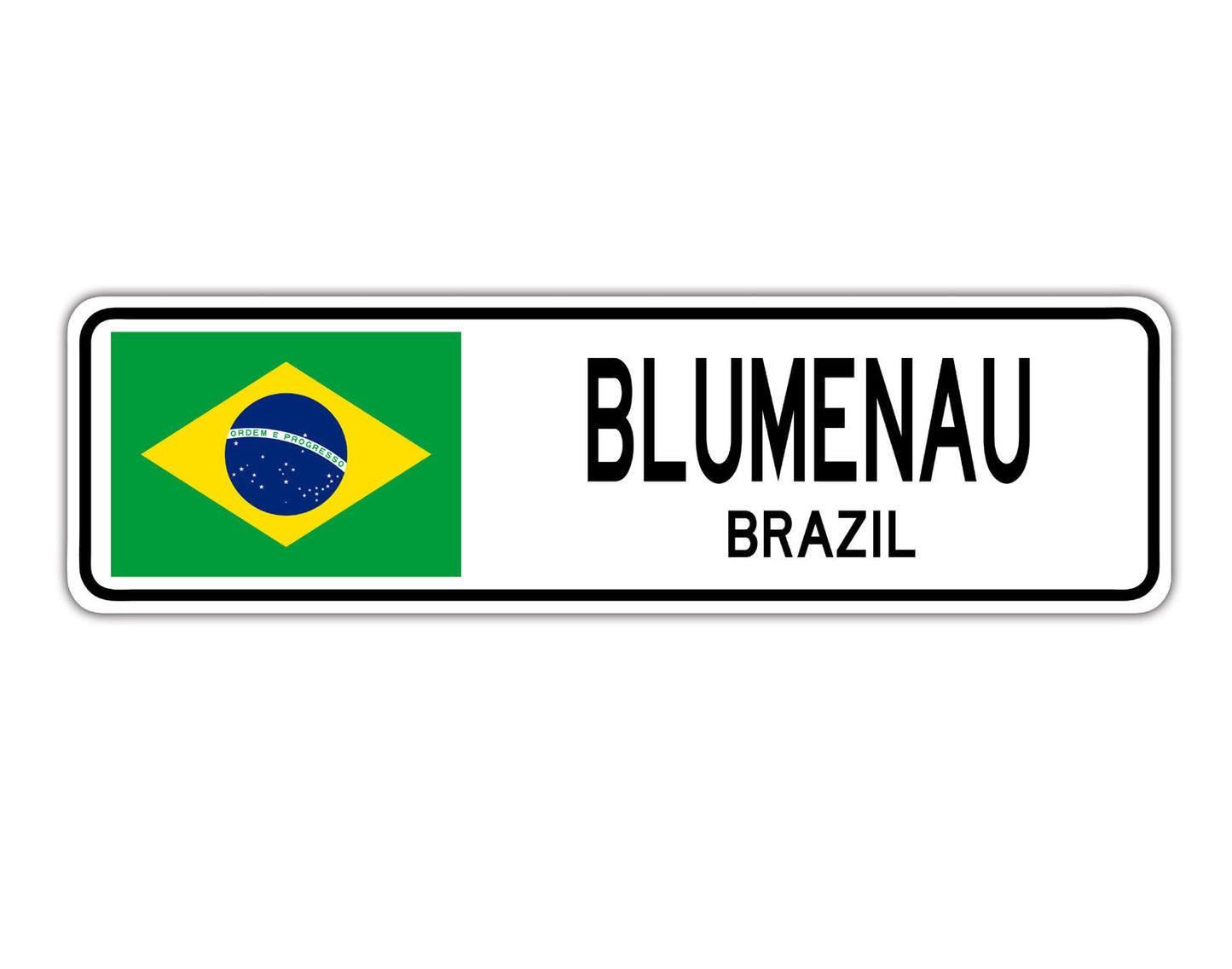 Blumenau Brazil Country City Flag Aluminum Metal Sign