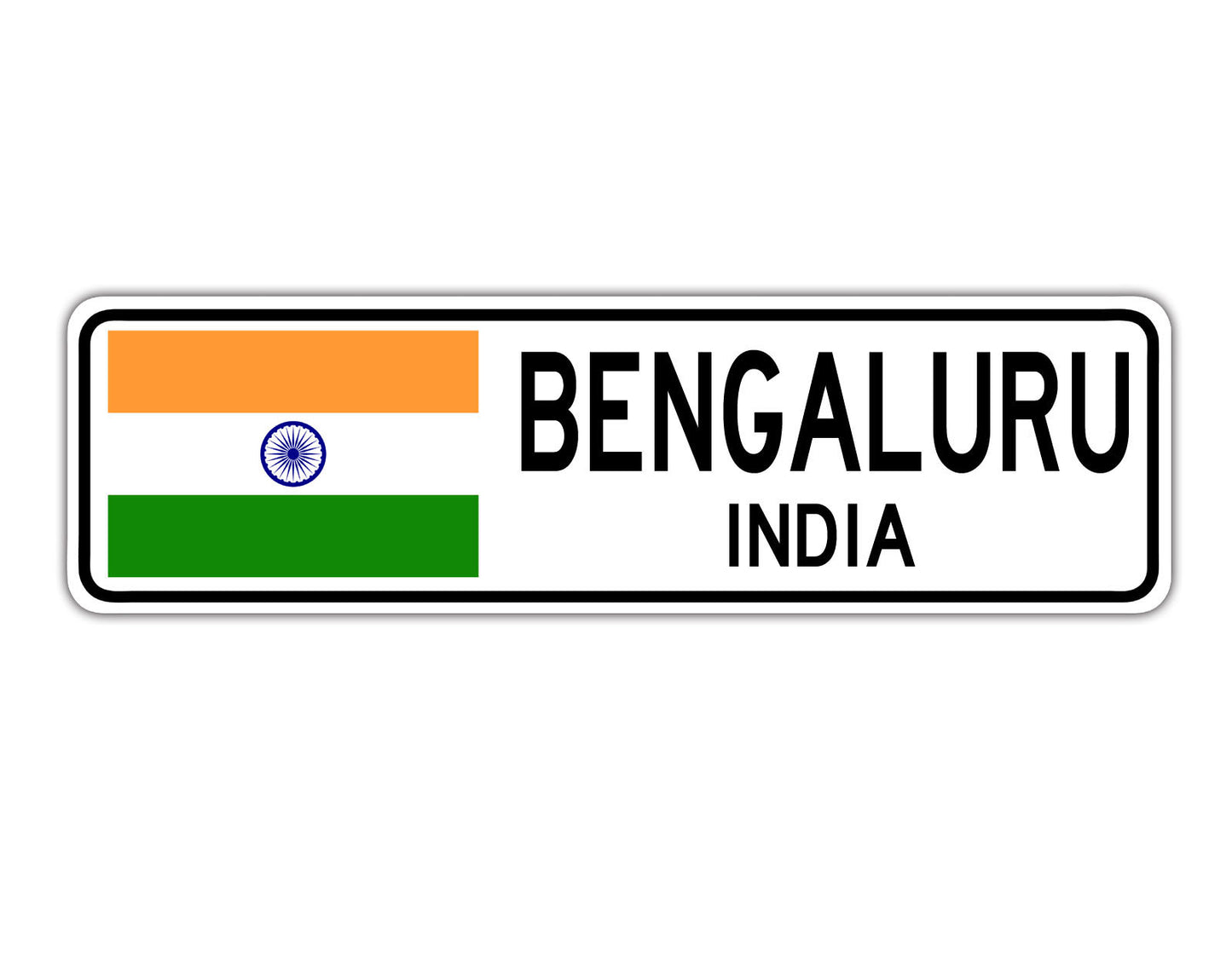 Bengaluru India Country City Flag Aluminum Metal Sign