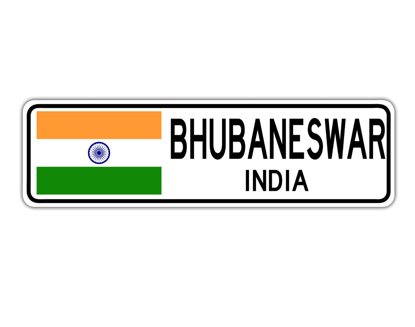 Bhubaneswar India Country City Flag Aluminum Metal Sign