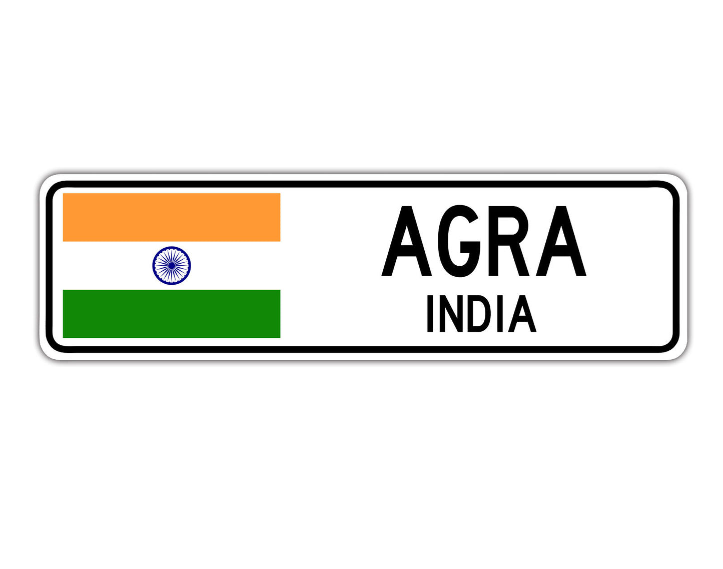 Agra India Country City Flag Aluminum Metal Sign