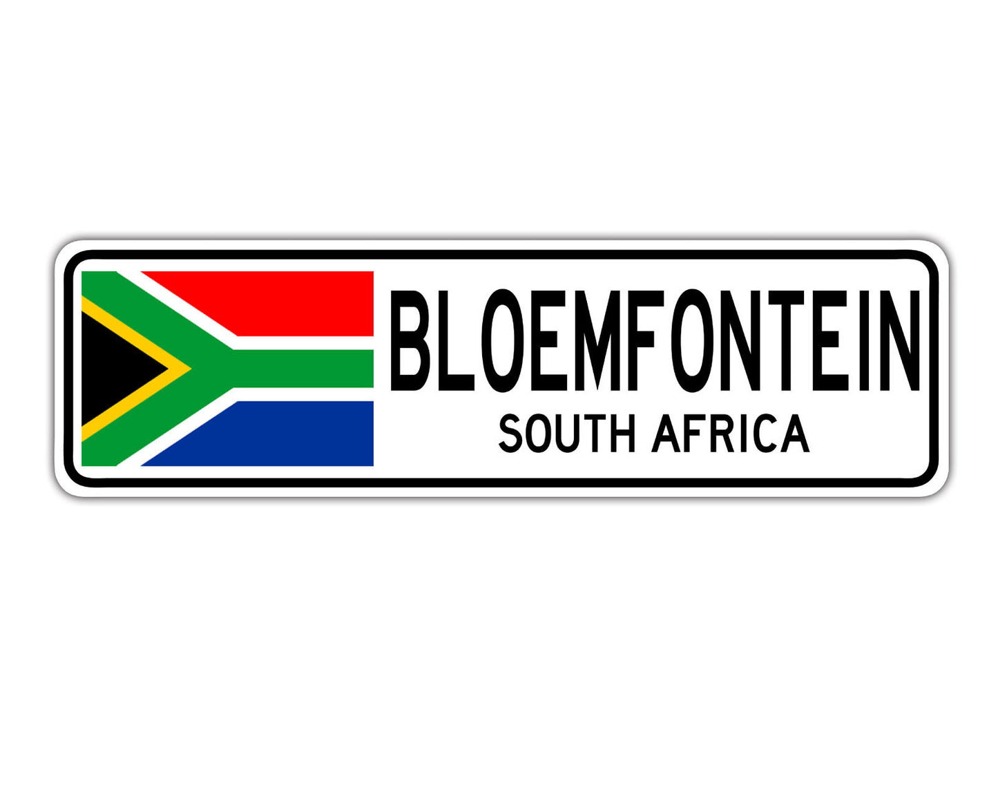 Bloemfontein South Africa Country City Flag Aluminum Metal Sign