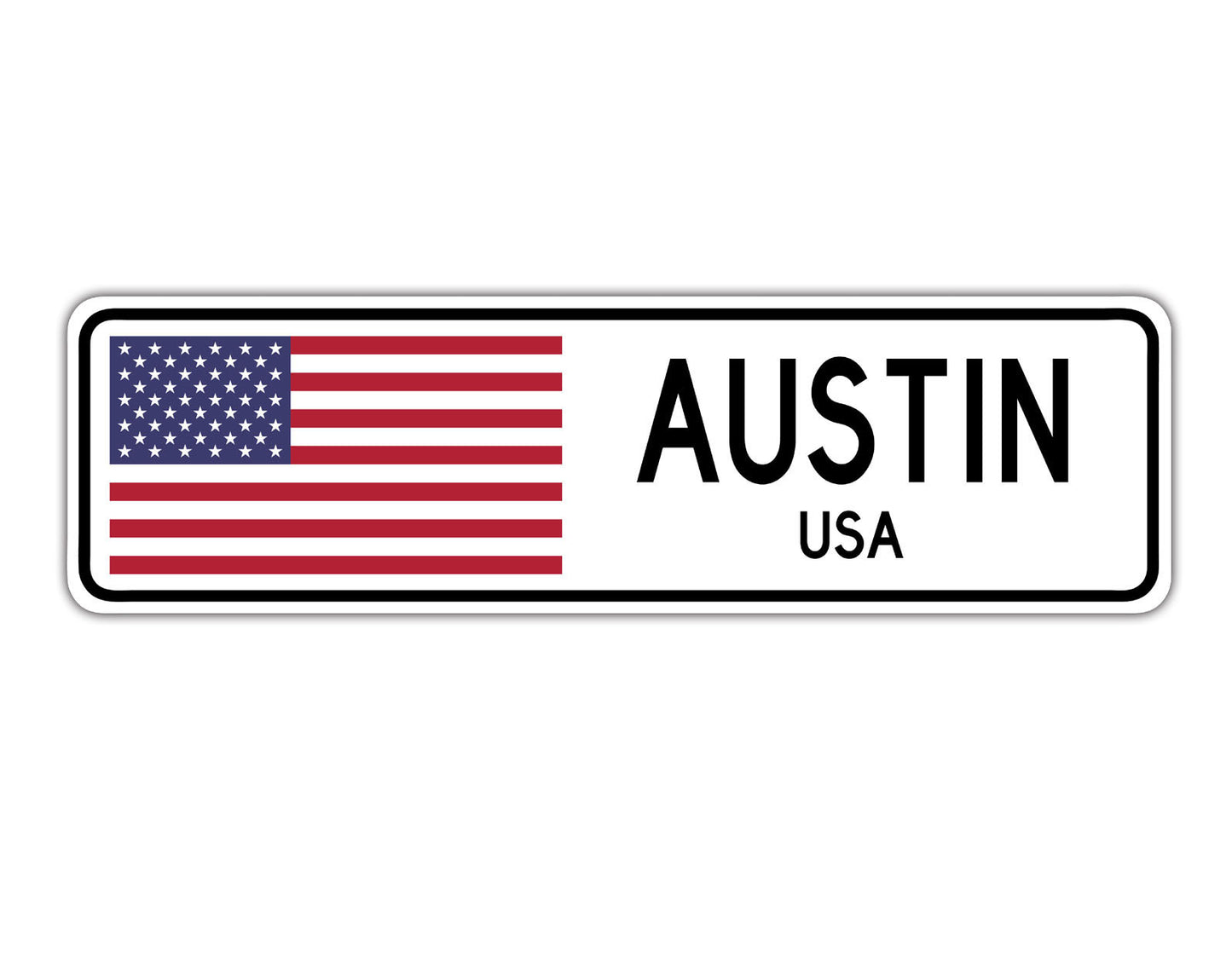 Austin USA Country City Flag Aluminum Metal Sign