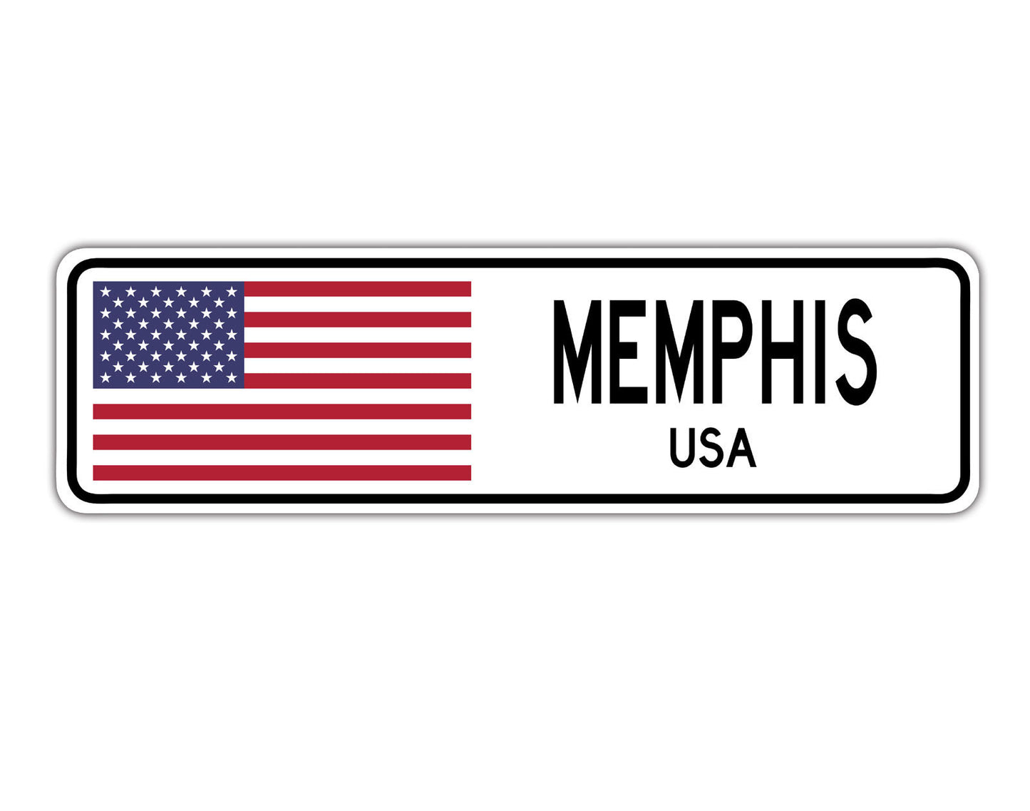 Memphis USA Country City Flag Aluminum Metal Sign