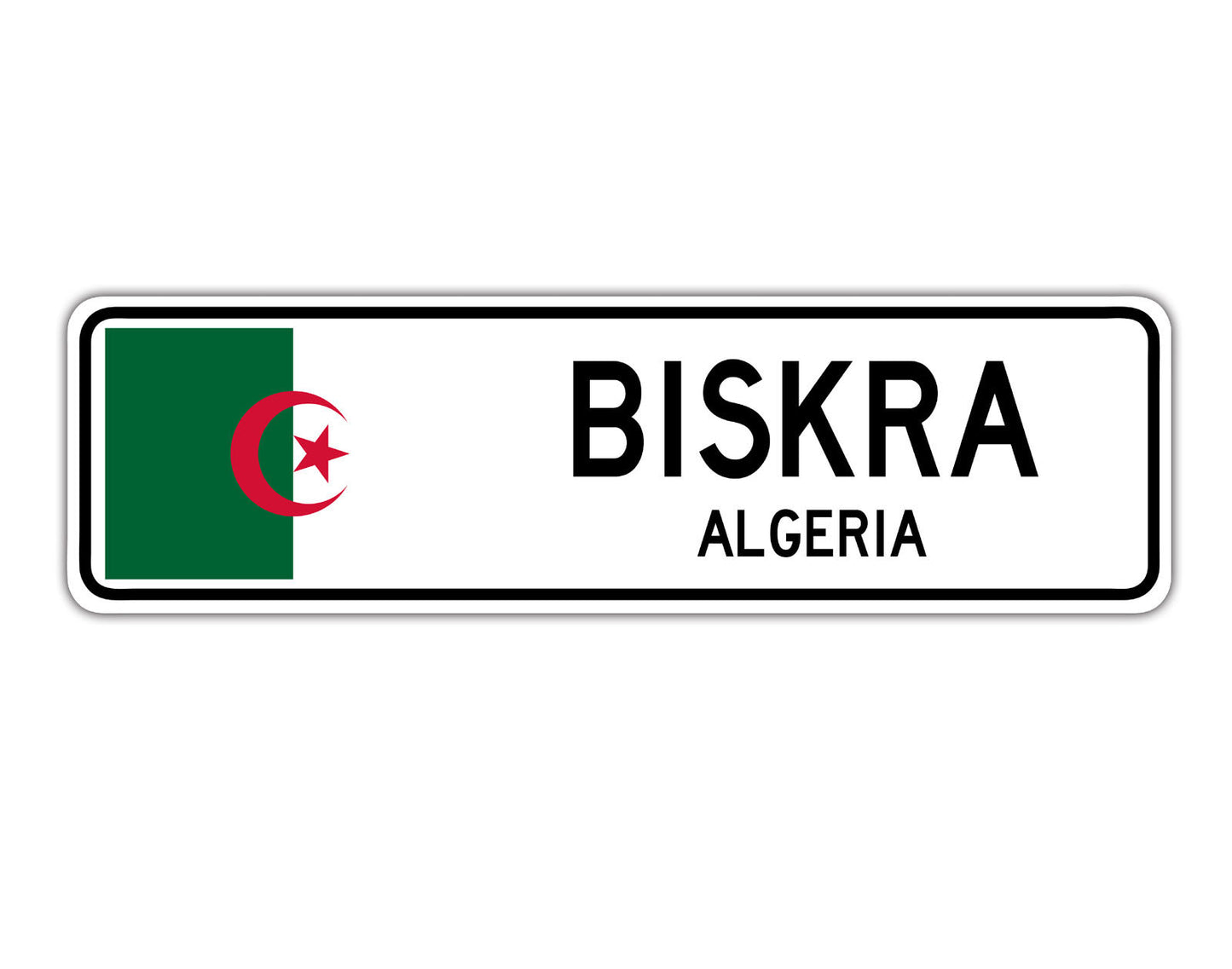 Biskra Algeria Country City Flag Aluminum Metal Sign