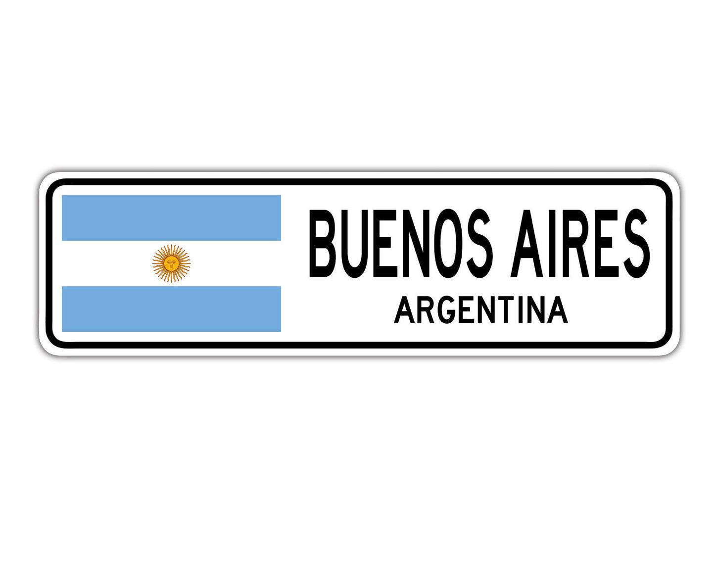 Buenos Aires Argentina Country City Flag Aluminum Metal Sign