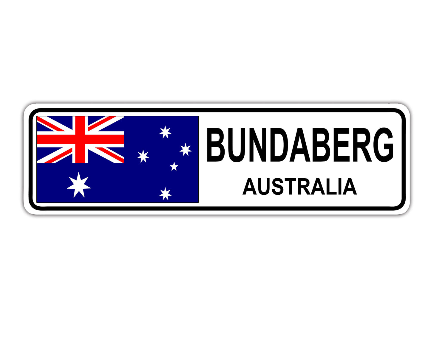 Bundaberg Australia Country City Flag Aluminum Metal Sign