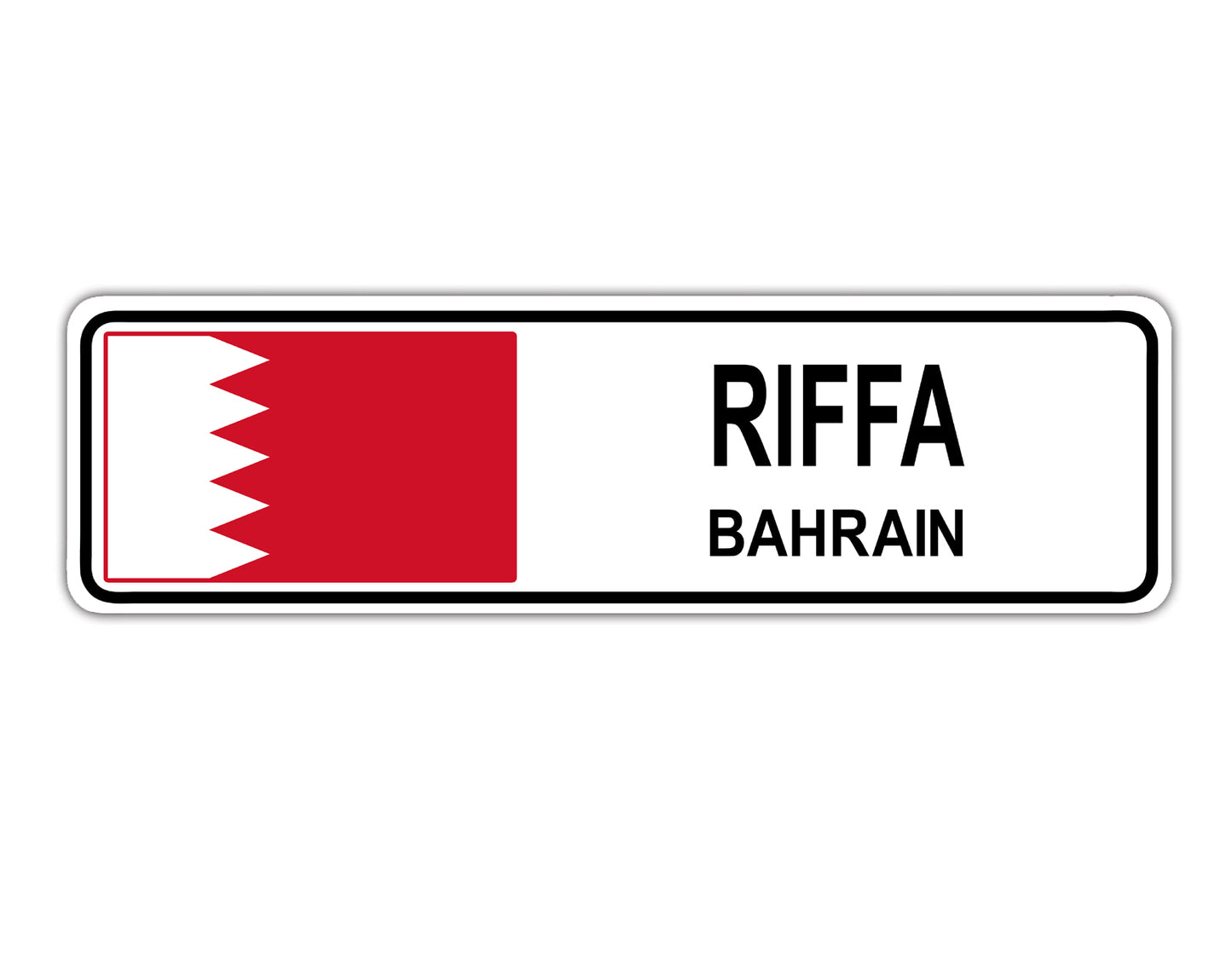 Riffa Bahrain Country City Flag Aluminum Metal Sign