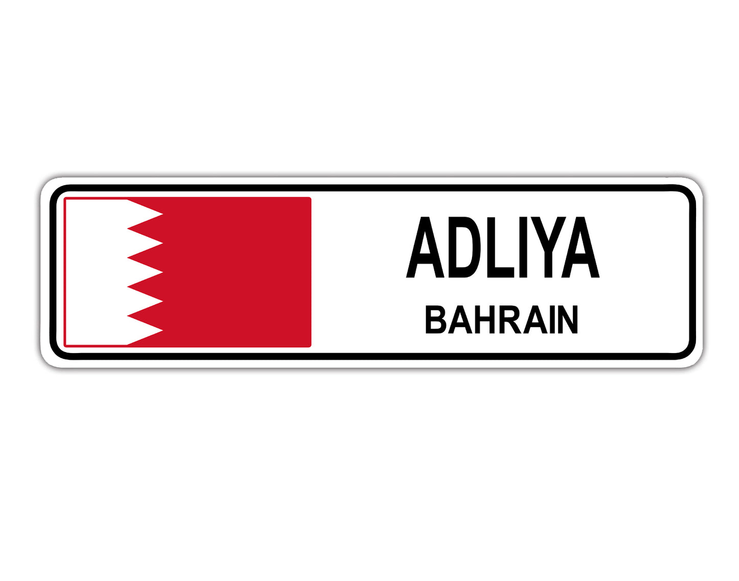 Adliya Bahrain Country City Flag Aluminum Metal Sign