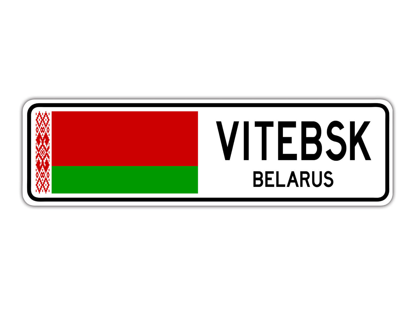 Vitebsk Belarus Country City Flag Aluminum Metal Sign