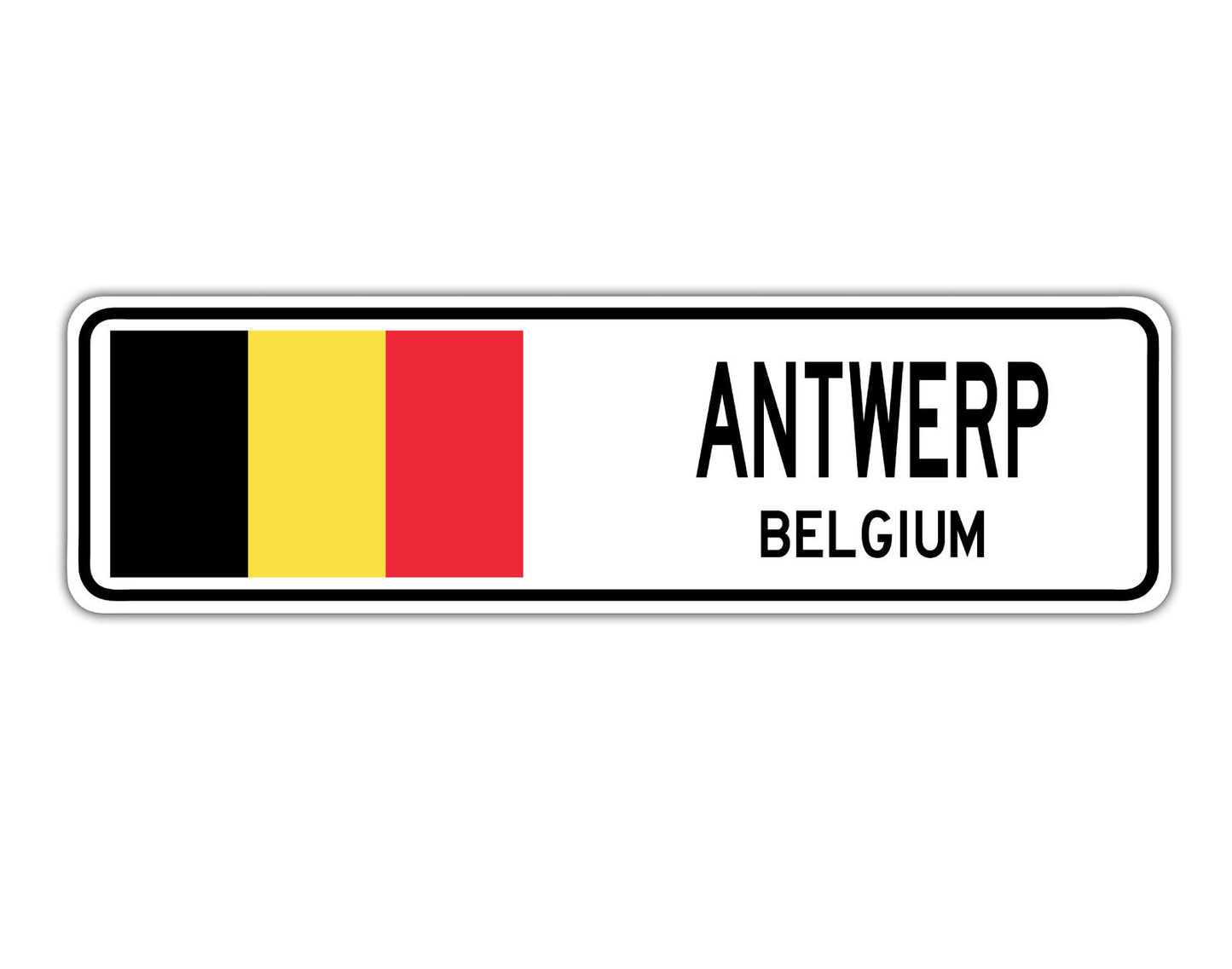 Antwerp Belgium Country City Flag Aluminum Metal Sign