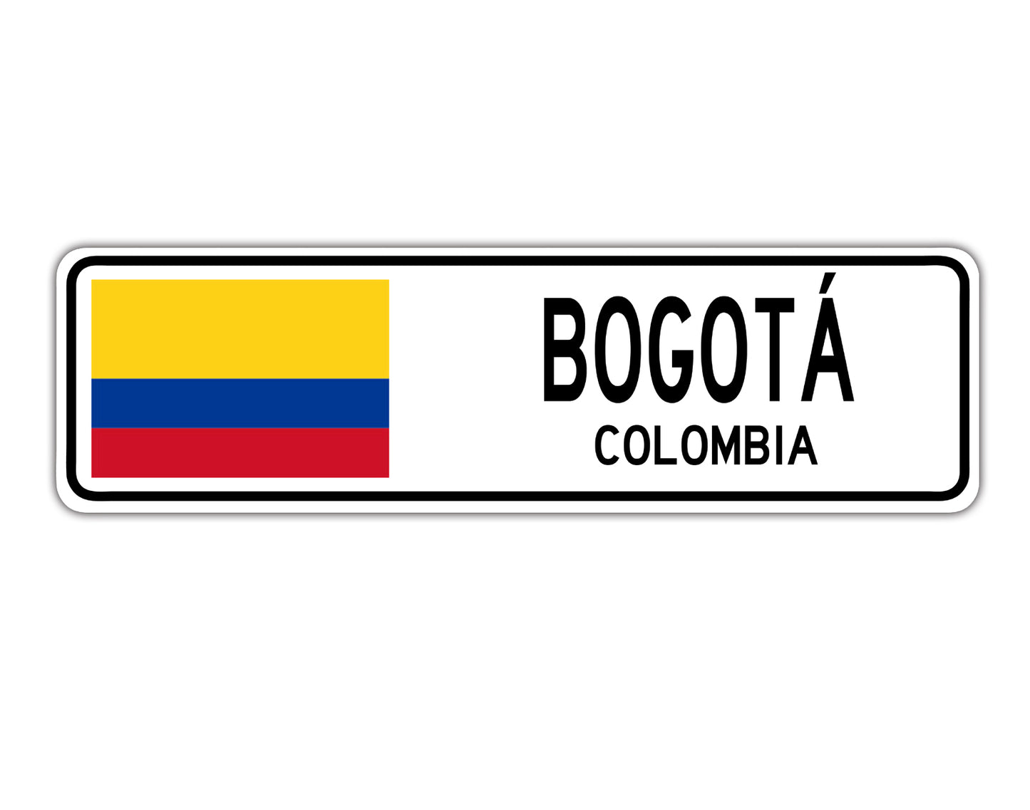 Bogota Colombia Country City Flag Aluminum Metal Sign