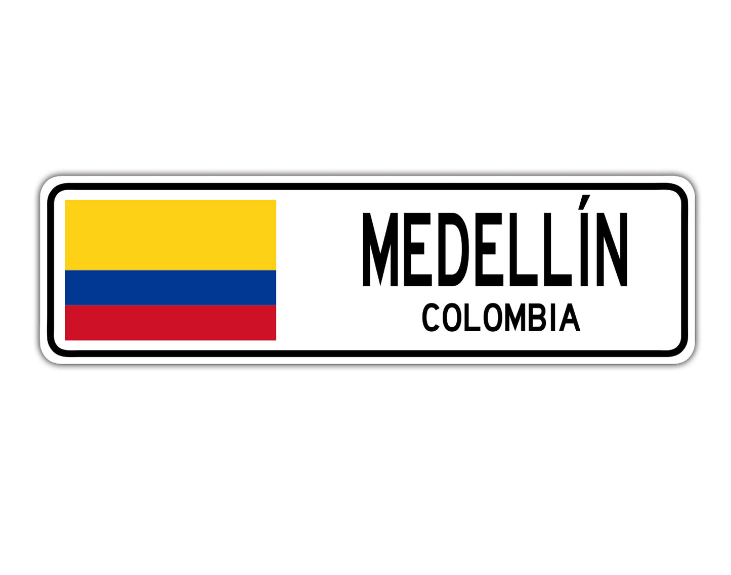 Medellin Colombia Country City Flag Aluminum Metal Sign