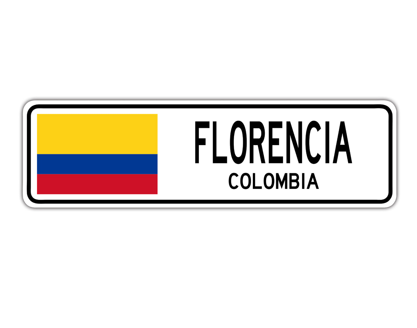 Florencia Colombia Country City Flag Aluminum Metal Sign