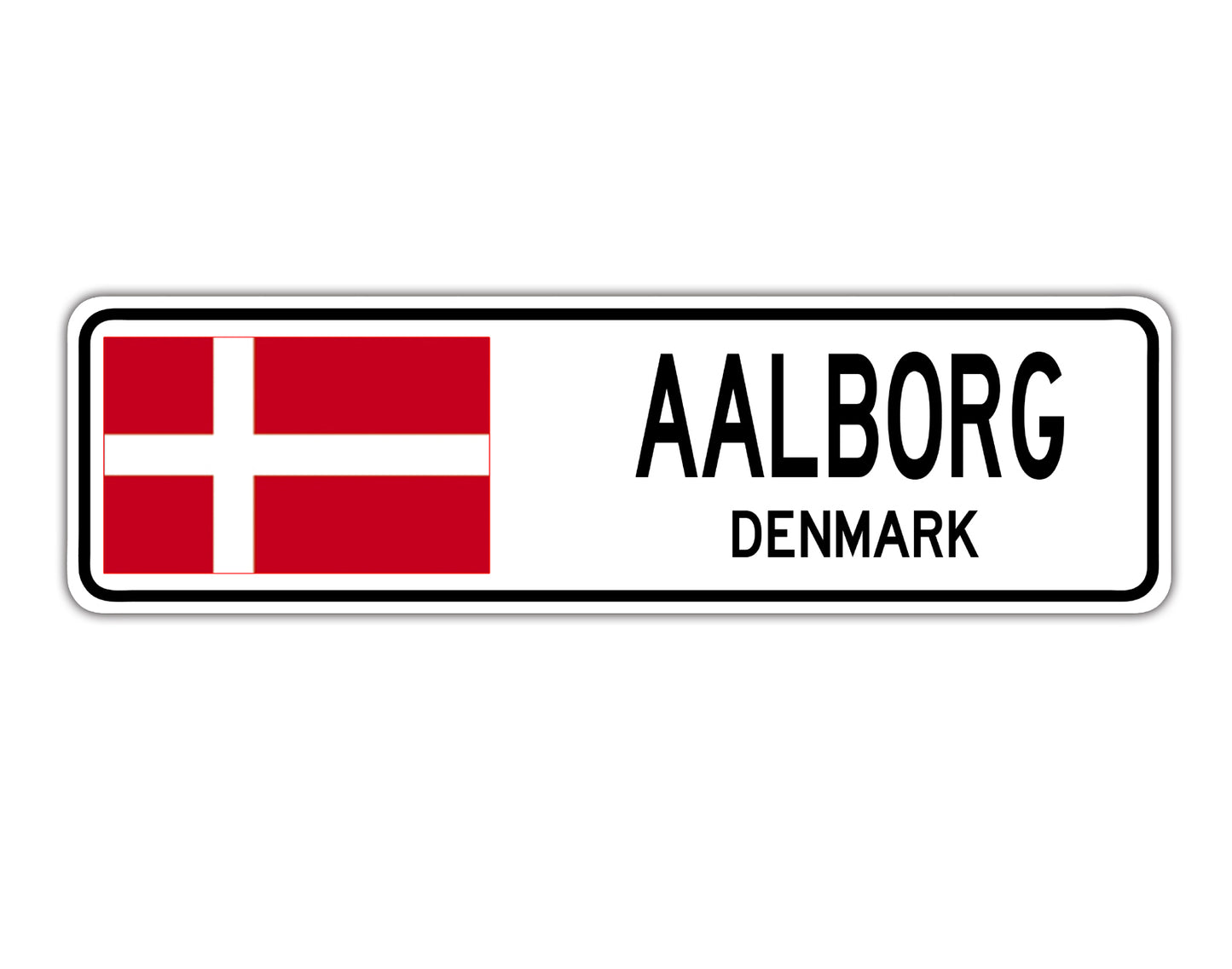 Aalborg Denmark Country City Flag Aluminum Metal Sign
