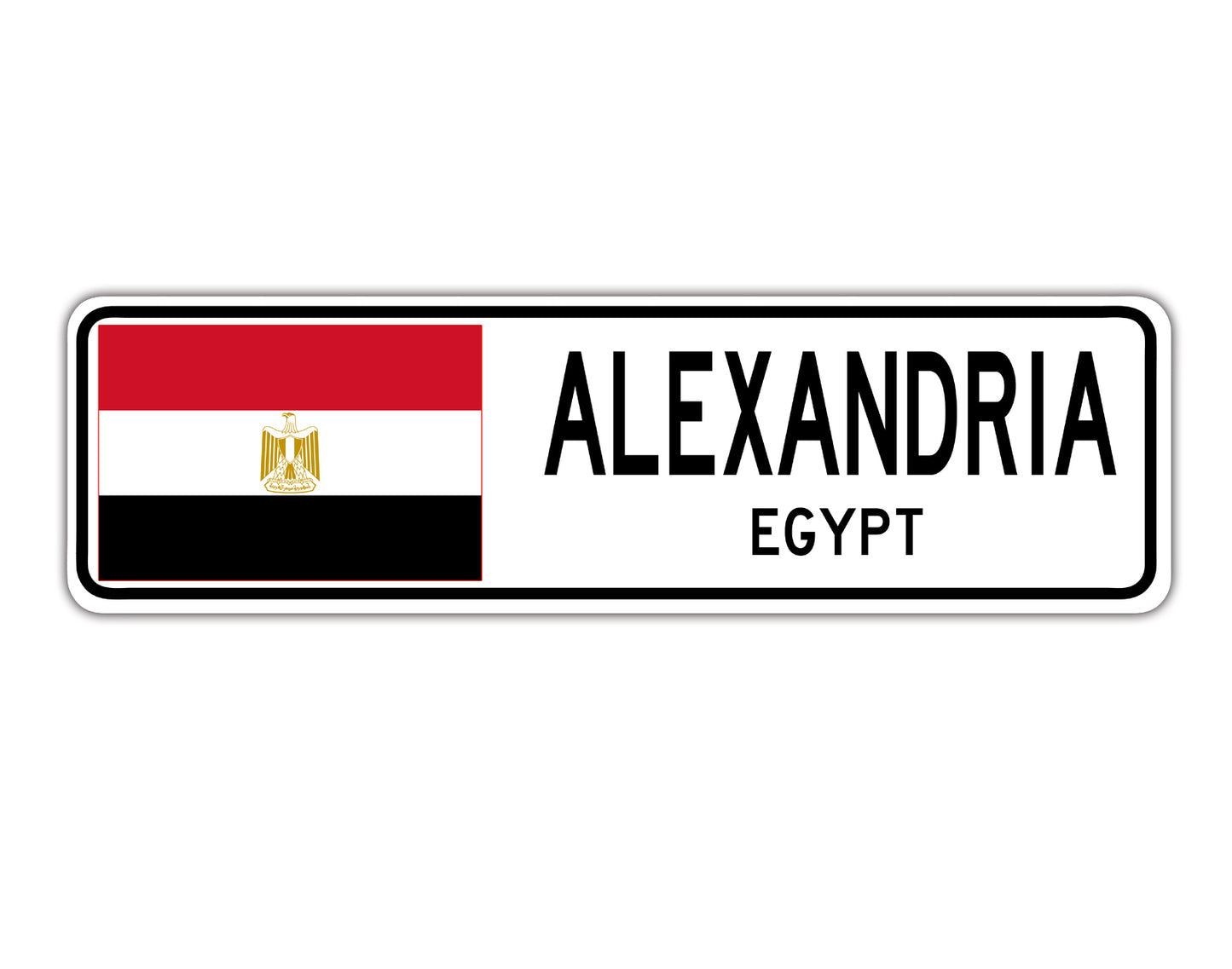 Alexandria Egypt Country City Flag Aluminum Metal Sign