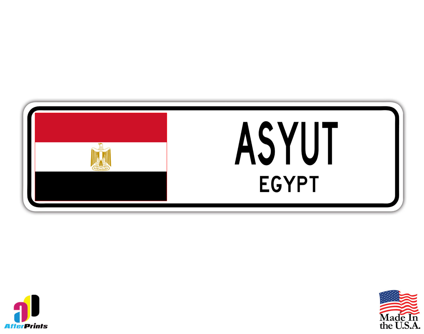 Asyut Egypt Country City Flag Aluminum Metal Sign
