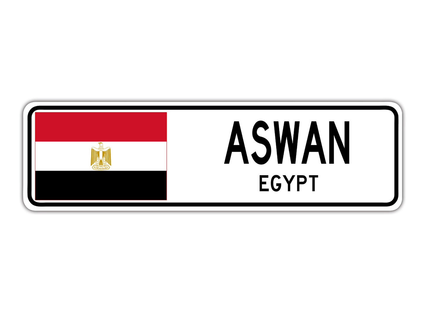 Aswan Egypt Country City Flag Aluminum Metal Sign