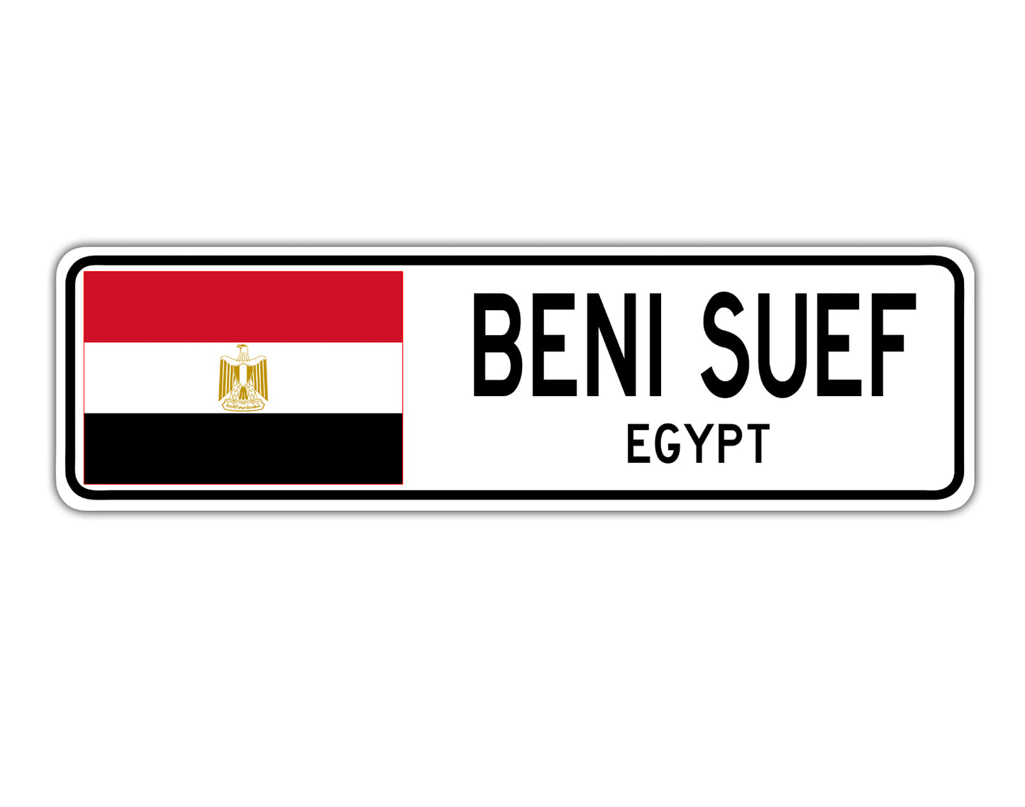 Beni Suef Egypt Country City Flag Aluminum Metal Sign