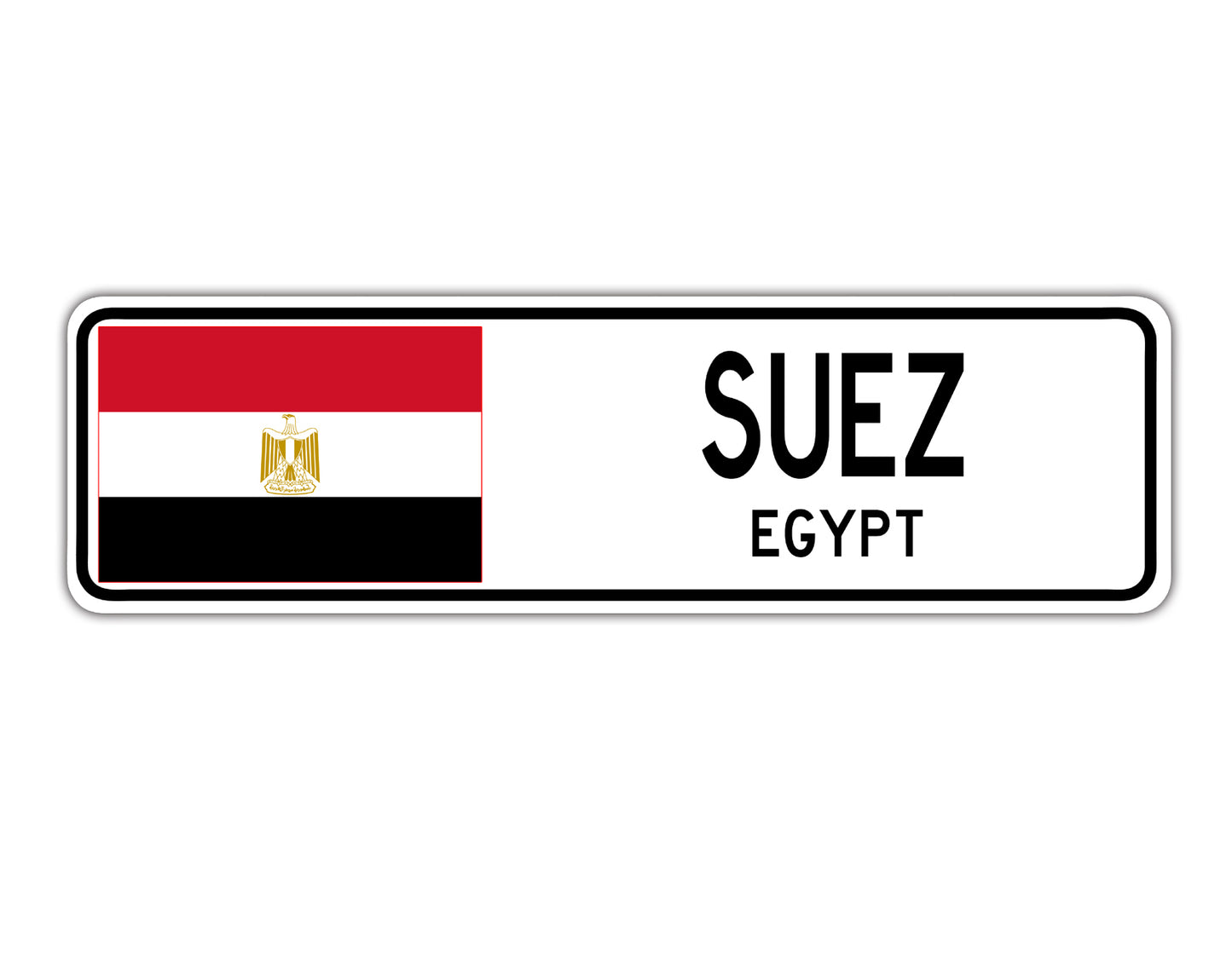 Suez Egypt Country City Flag Aluminum Metal Sign