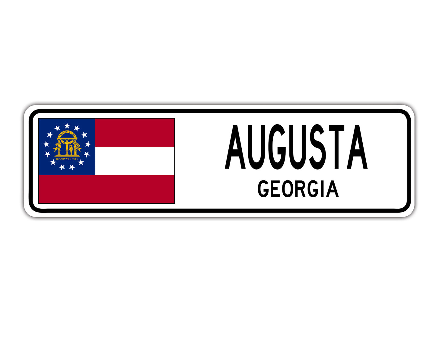 Augusta Georgia Country City Flag Aluminum Metal Sign