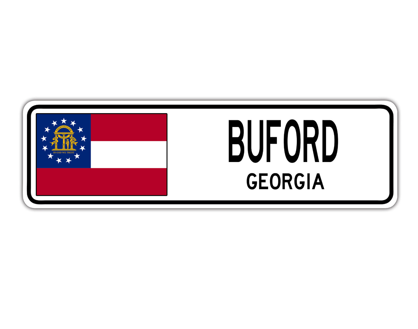 Buford Georgia Country City Flag Aluminum Metal Sign