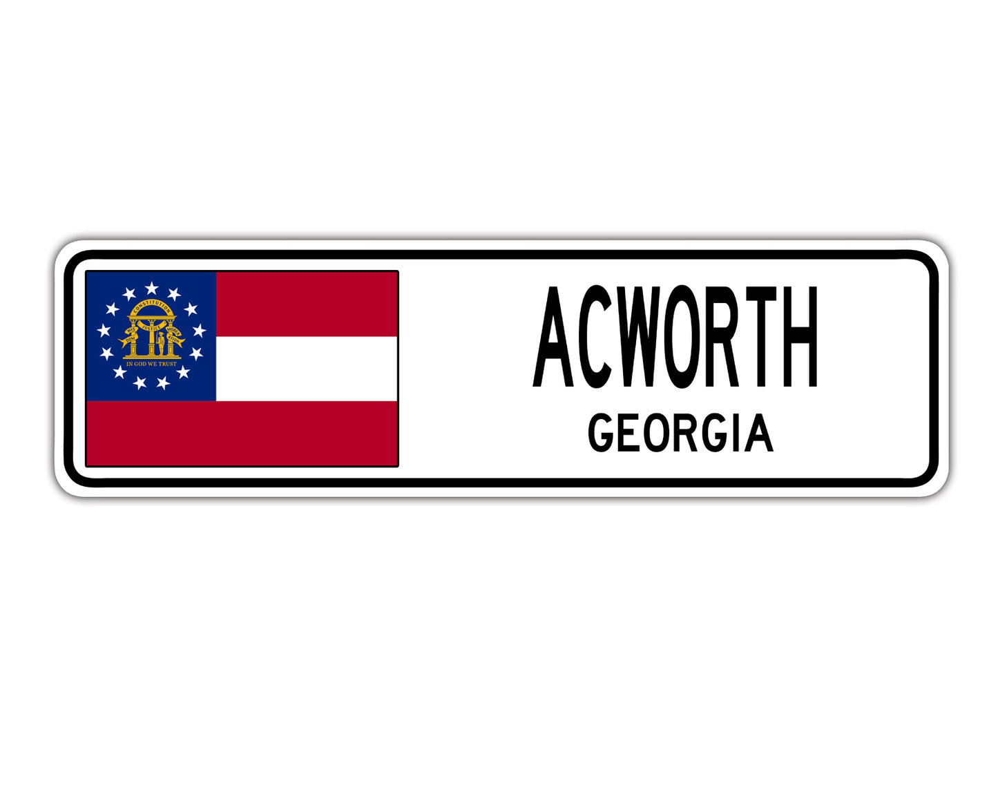 Acworth Georgia Country City Flag Aluminum Metal Sign