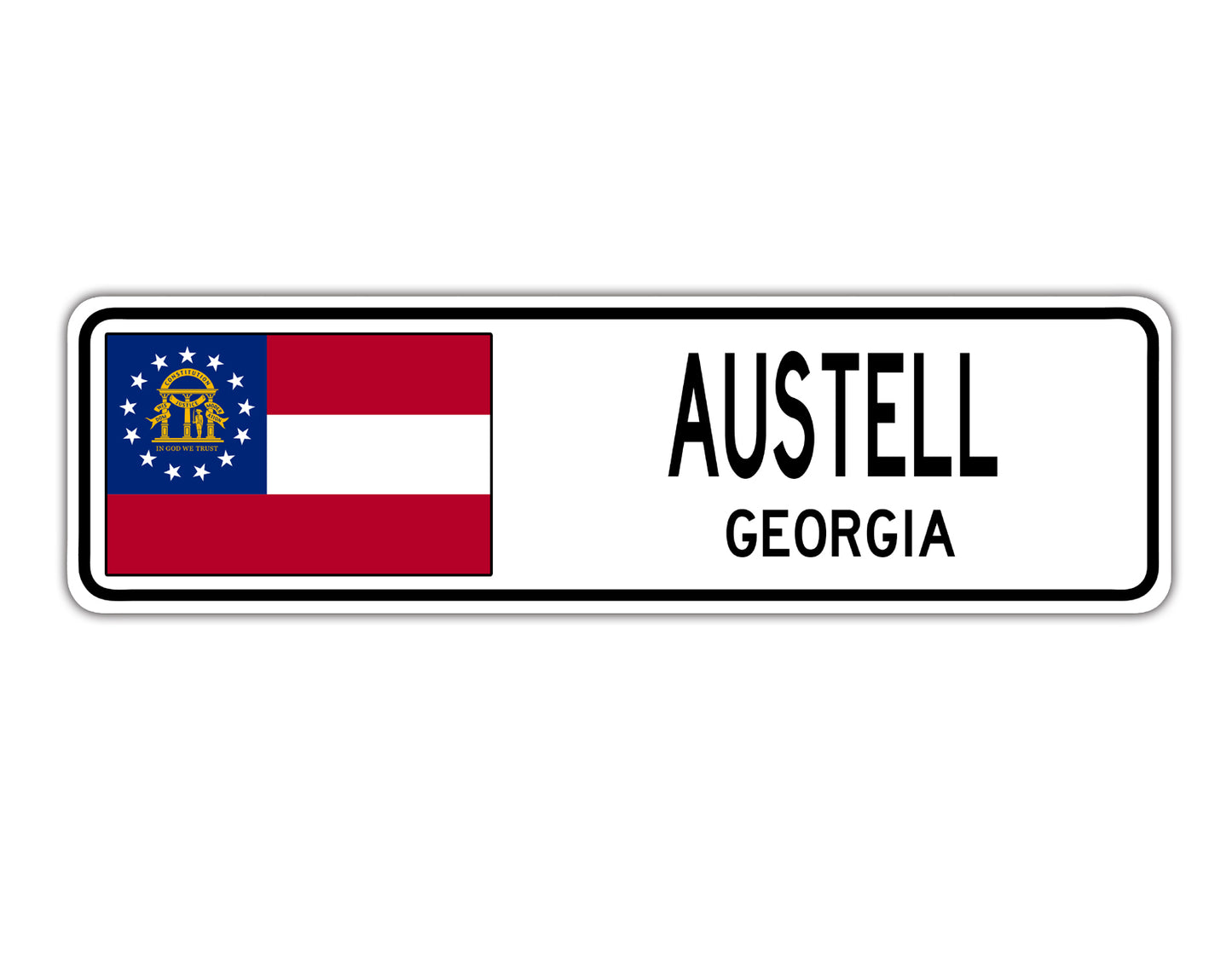 Austell Georgia Country City Flag Aluminum Metal Sign