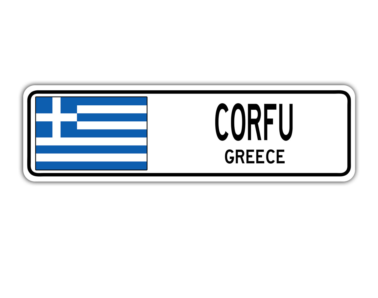 Corfu Greece Country City Flag Aluminum Metal Sign