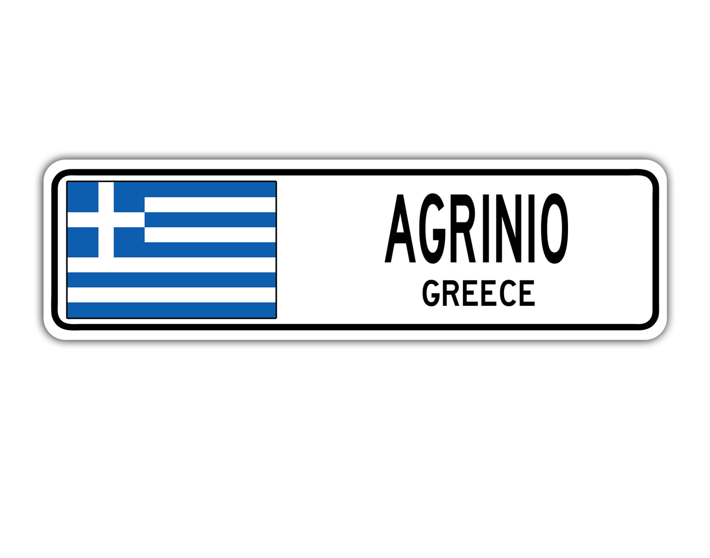 Agrinio Greece Country City Flag Aluminum Metal Sign