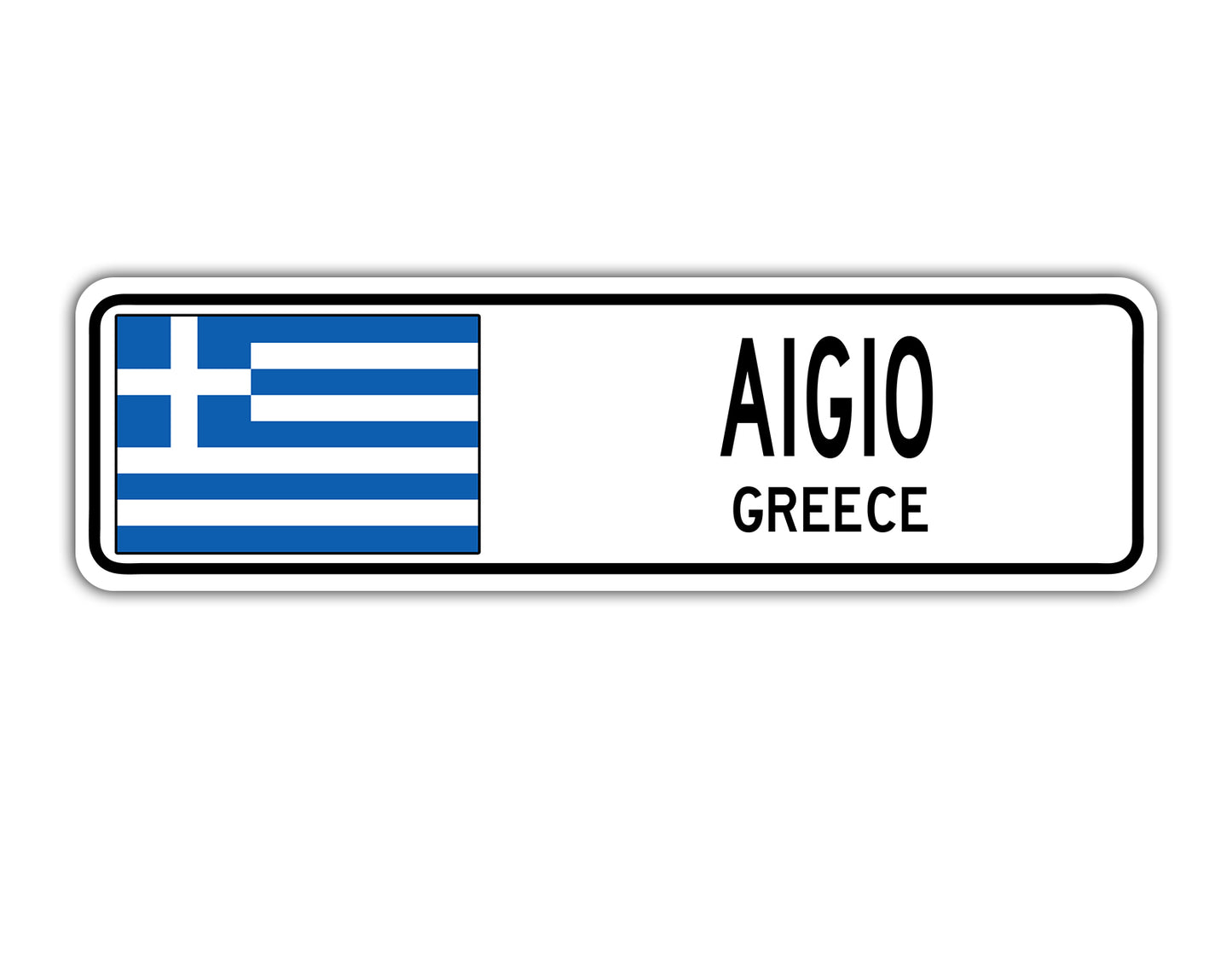 Aigio Greece Country City Flag Aluminum Metal Sign