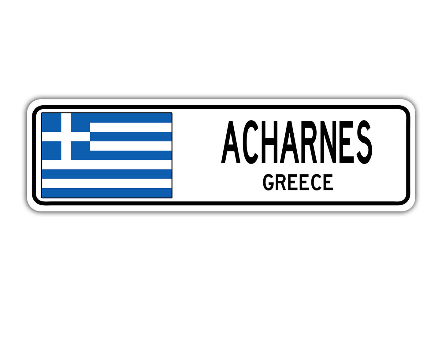 Acharnes Greece Country City Flag Aluminum Metal Sign