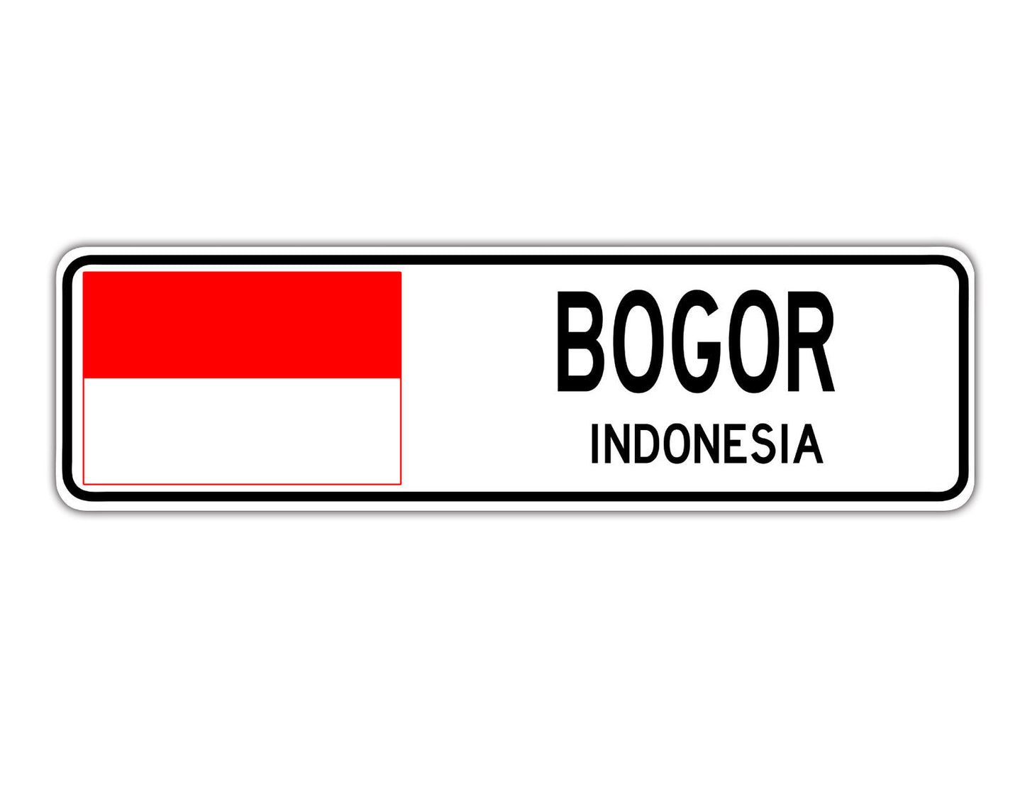 Bogor Indonesia Country City Flag Aluminum Metal Sign
