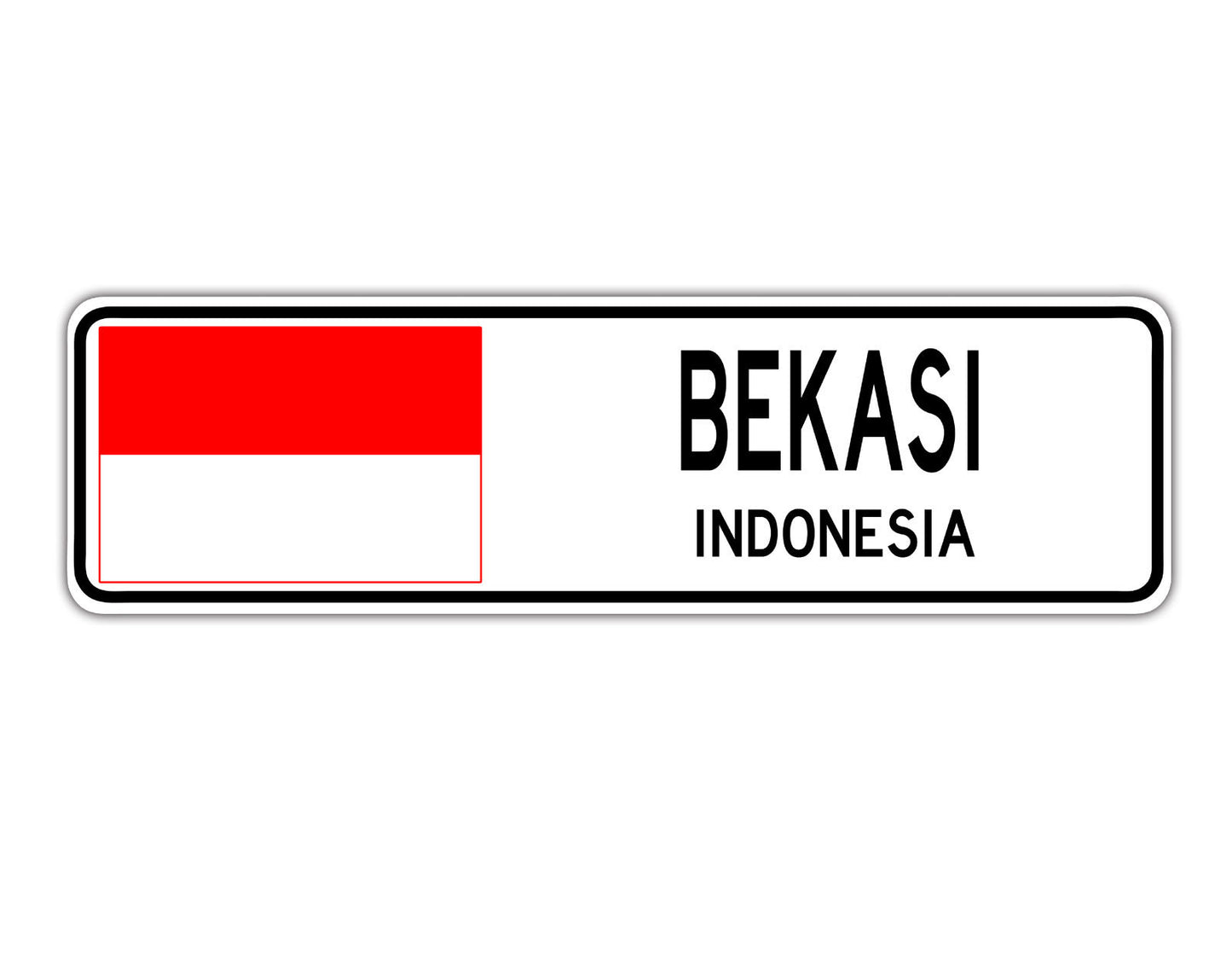Bekasi Indonesia Country City Flag Aluminum Metal Sign