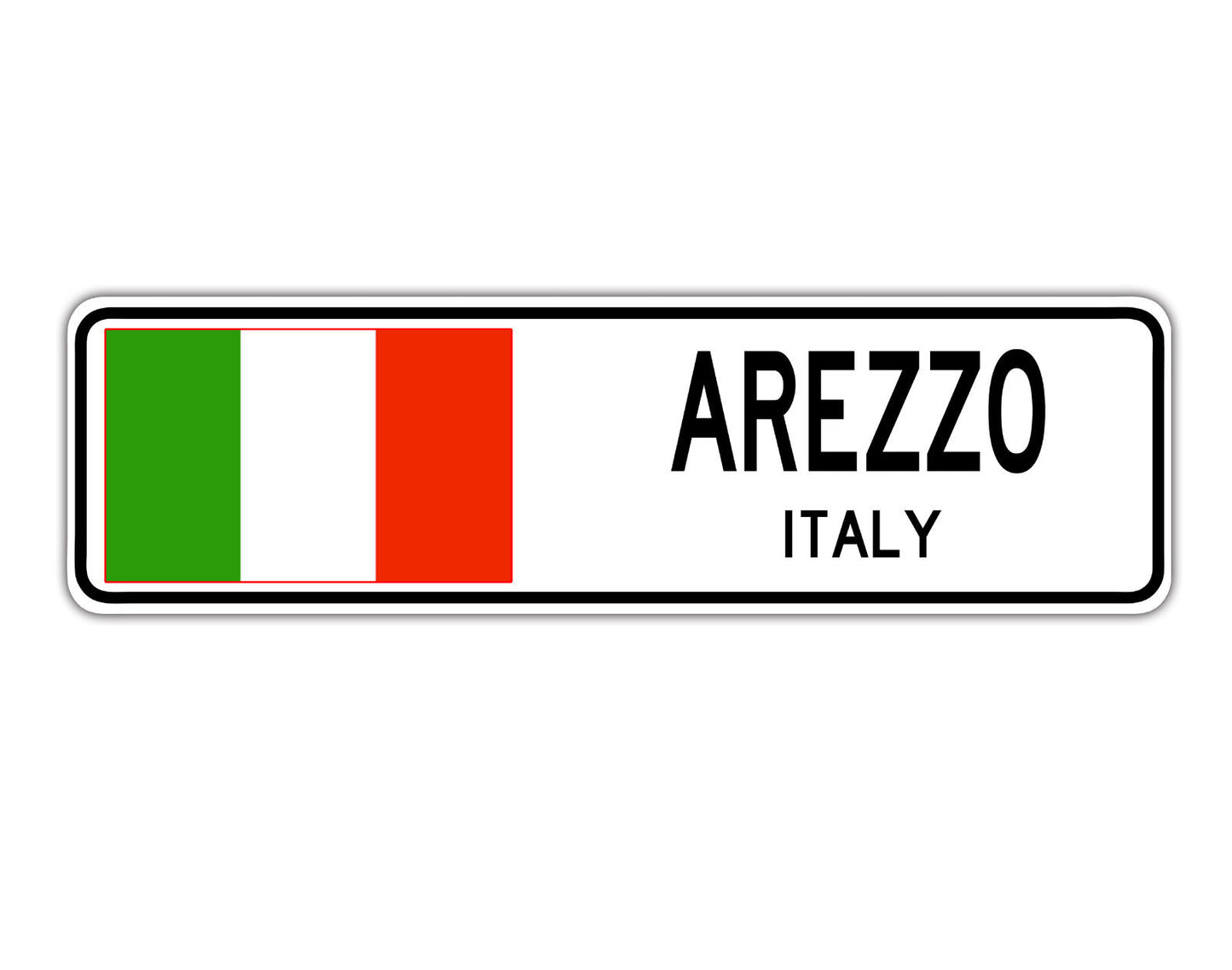Arezzo Italy Country City Flag Aluminum Metal Sign