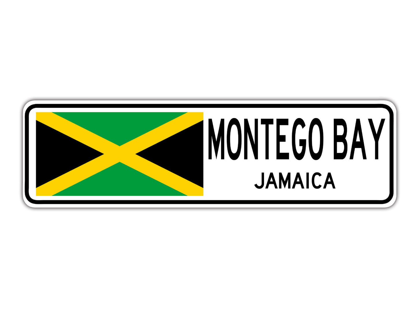 Montego Bay Jamaica Country City Flag Aluminum Metal Sign