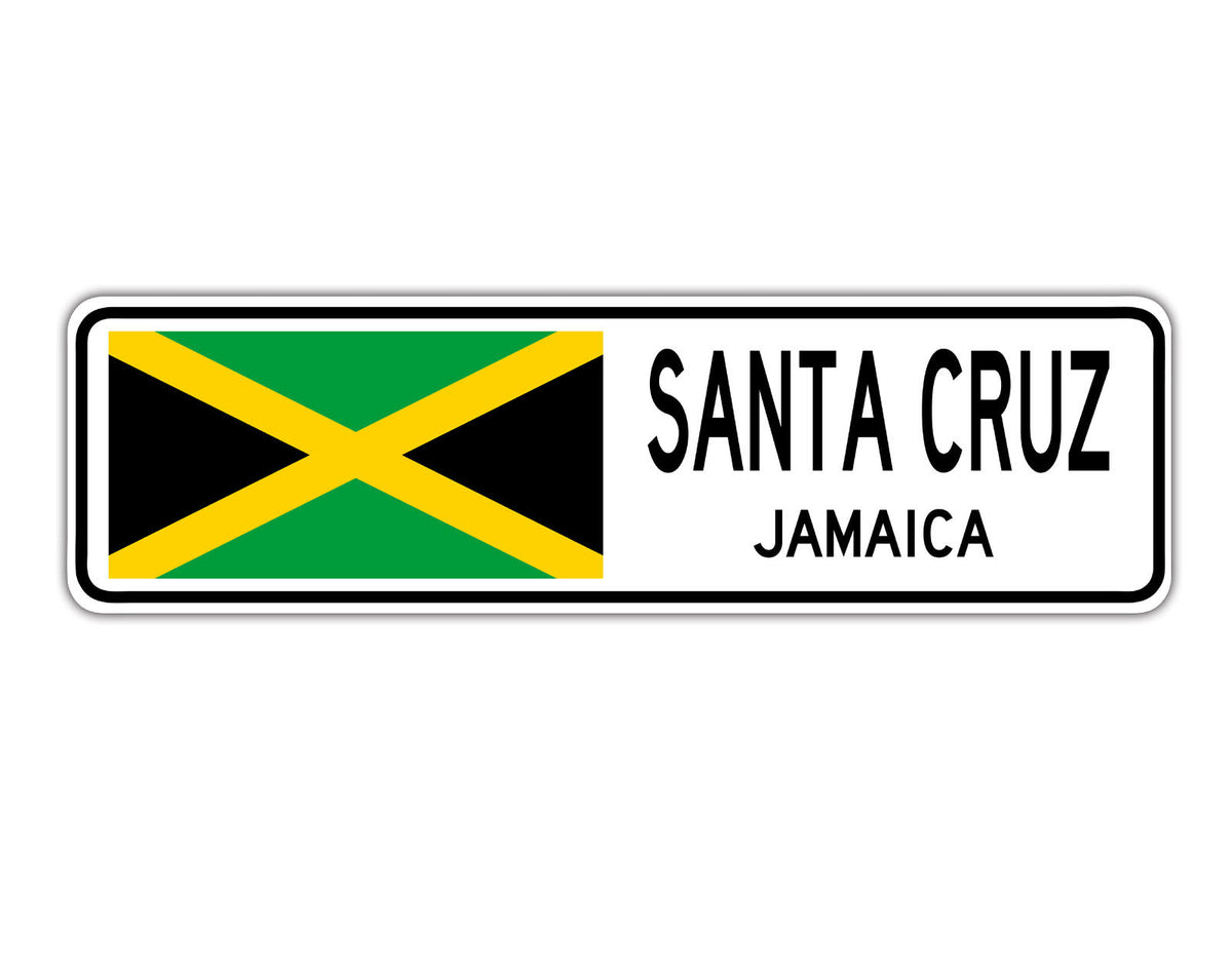 Santa Cruz Jamaica Country City Flag Aluminum Metal Sign