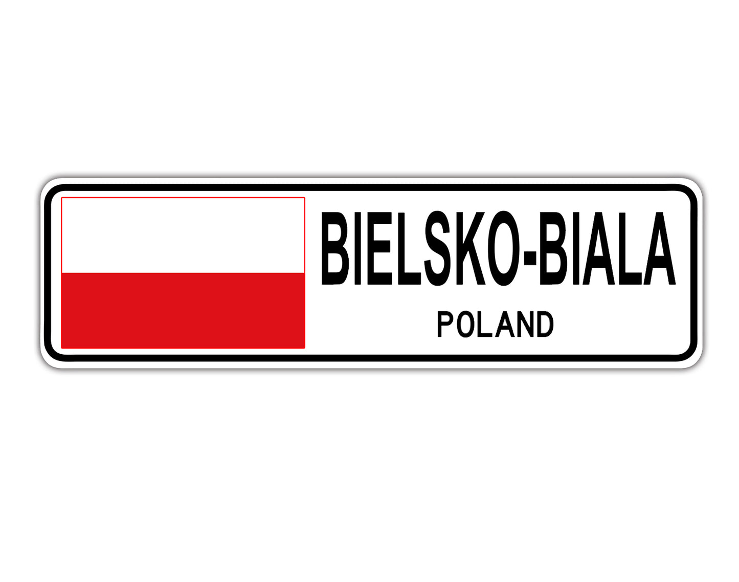 Bielsko-Biala Poland Country City Flag Aluminum Metal Sign