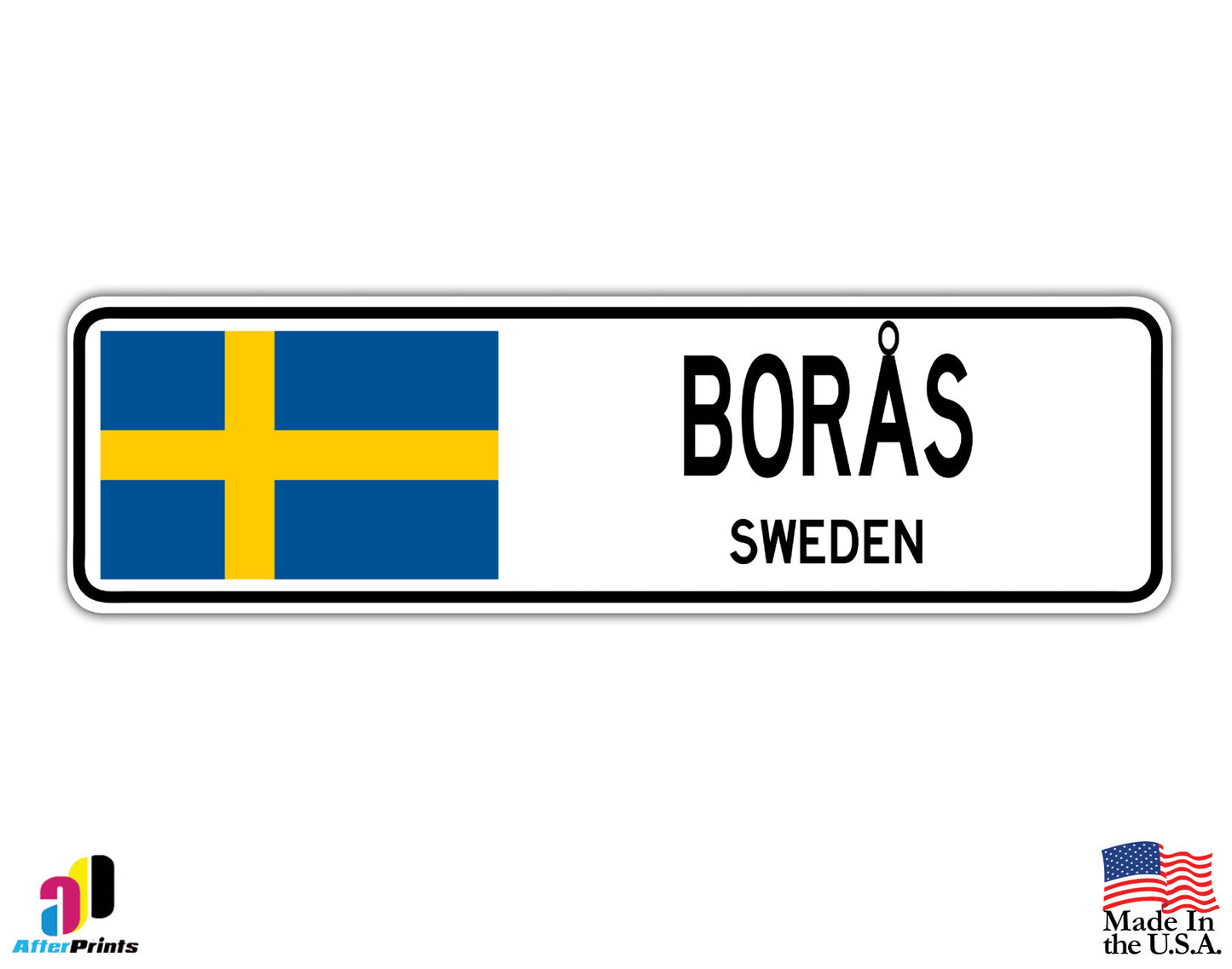 Boras Sweden Country City Flag Aluminum Metal Sign