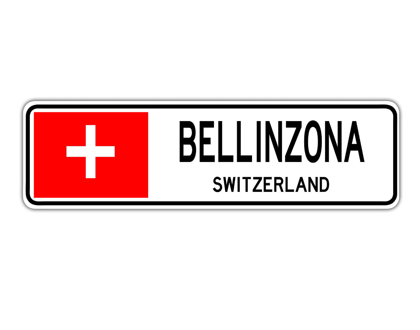 Bellinzona Switzerland Country City Flag Aluminum Metal Sign